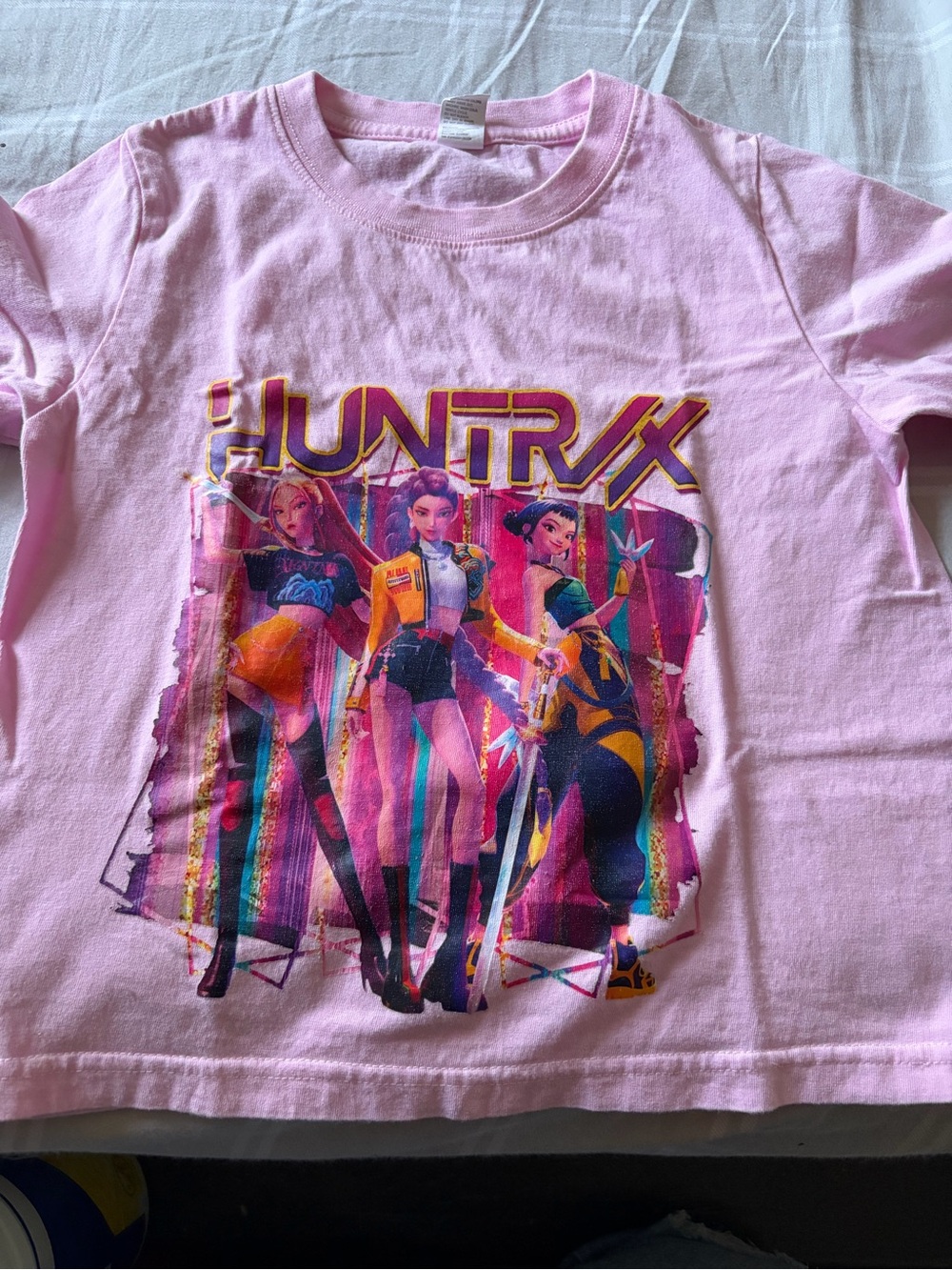 SHEIN Pink Graphic 'HUNTRIX' Short Sleeve Tee